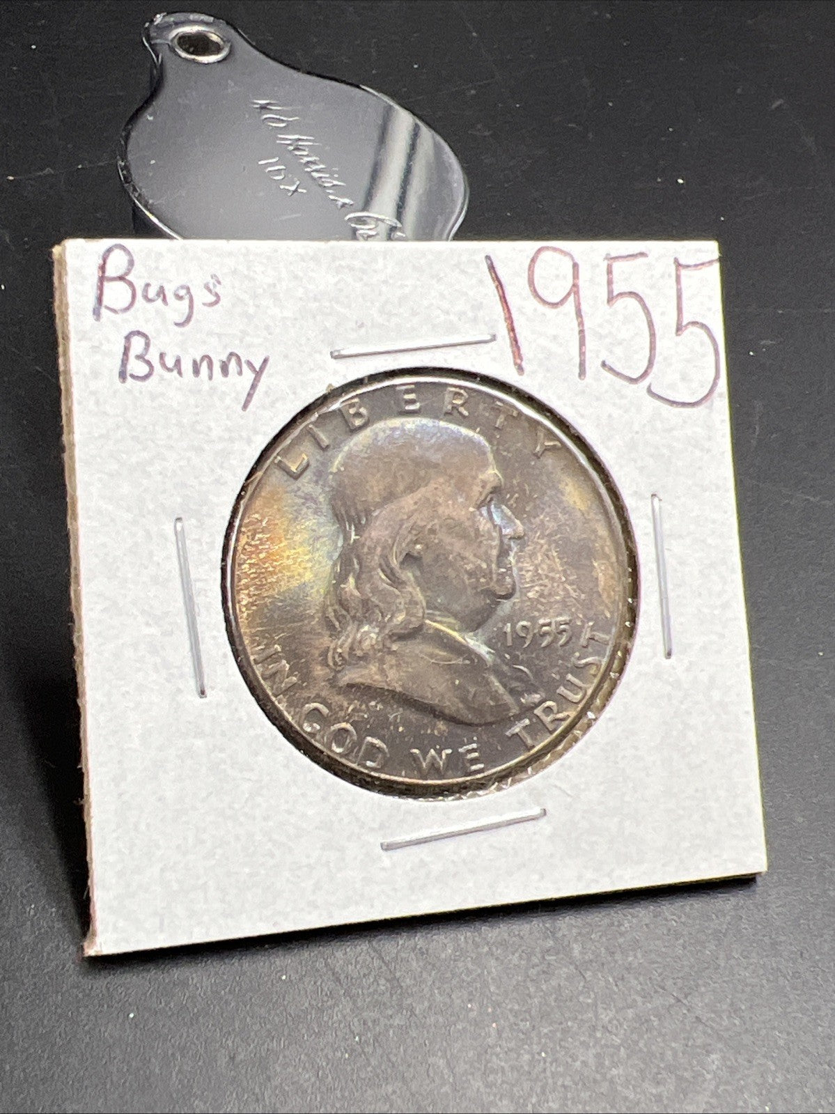 1955 P Bugs Bunny Franklin Half Dollar Coin CH FBL BU UNC PQ * Toning FS-401 #F