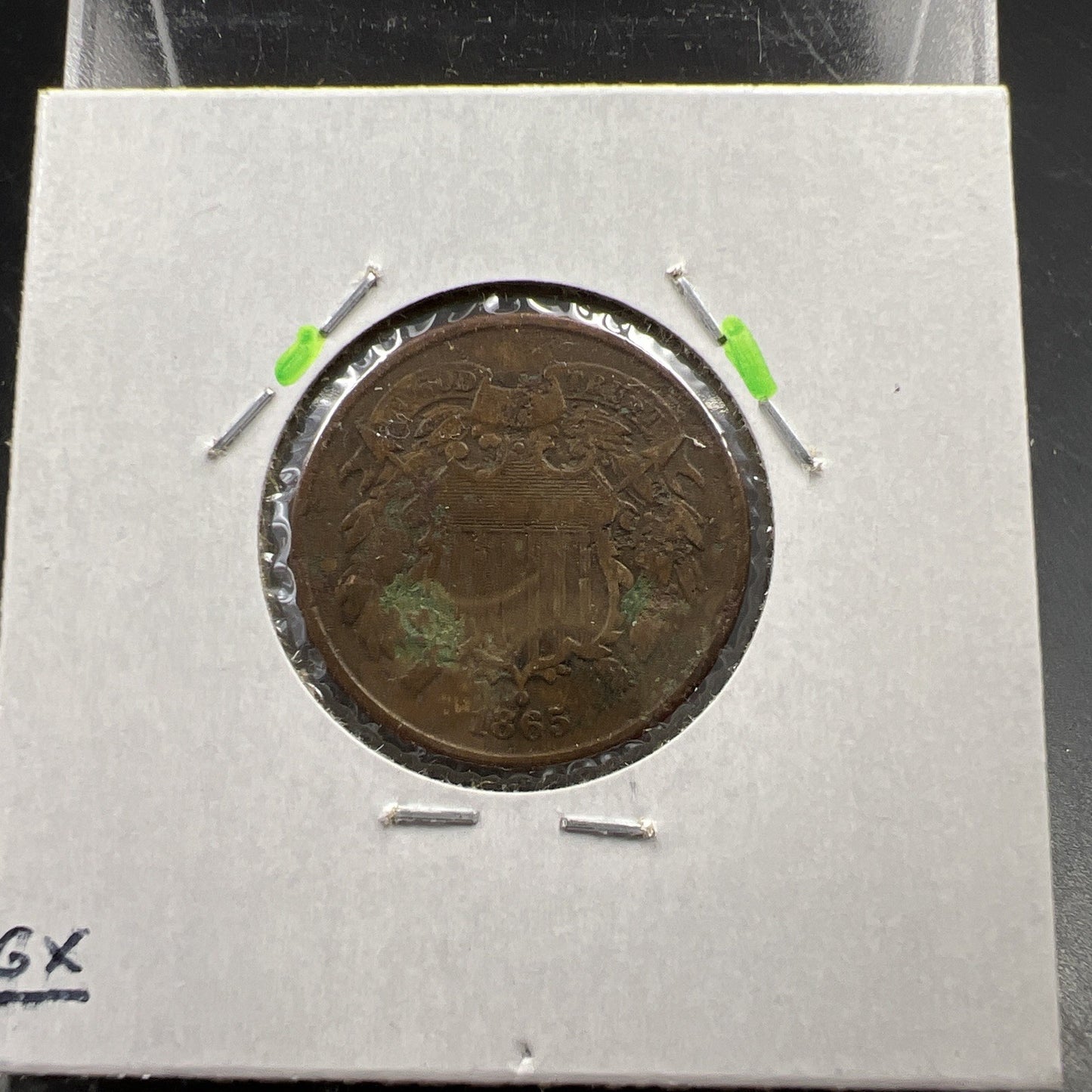 1865 2c Two Cent Shield US Type Coin Very Circulated SKU#X