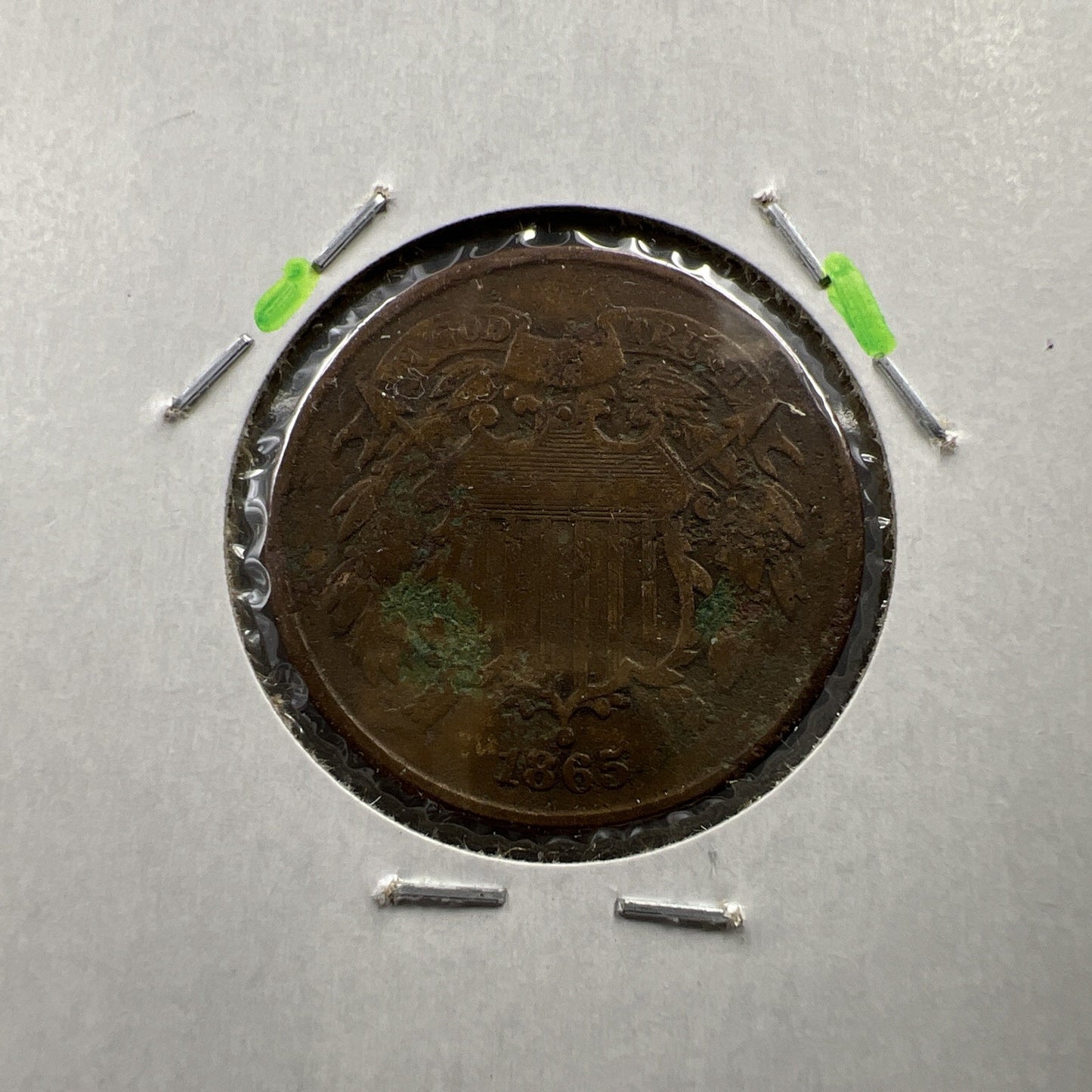 1865 2c Two Cent Shield US Type Coin Very Circulated SKU#X