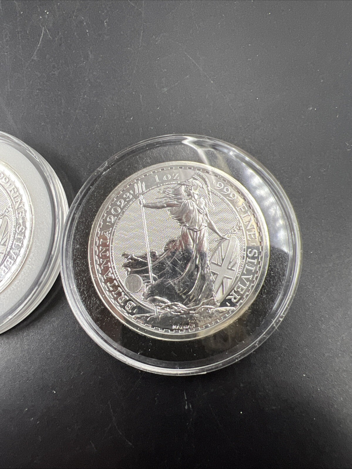 2 Coin Set King Charles Queen Elizabeth 2023 1 Oz Silver Britannia Coins CH UNC