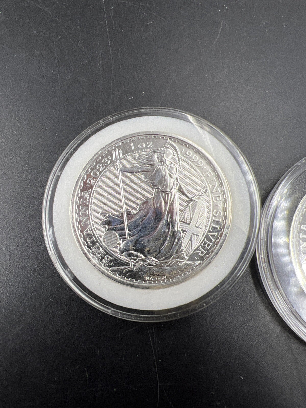 2 Coin Set King Charles Queen Elizabeth 2023 1 Oz Silver Britannia Coins CH UNC