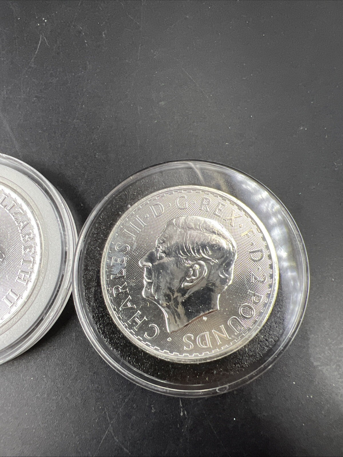 2 Coin Set King Charles Queen Elizabeth 2023 1 Oz Silver Britannia Coins CH UNC