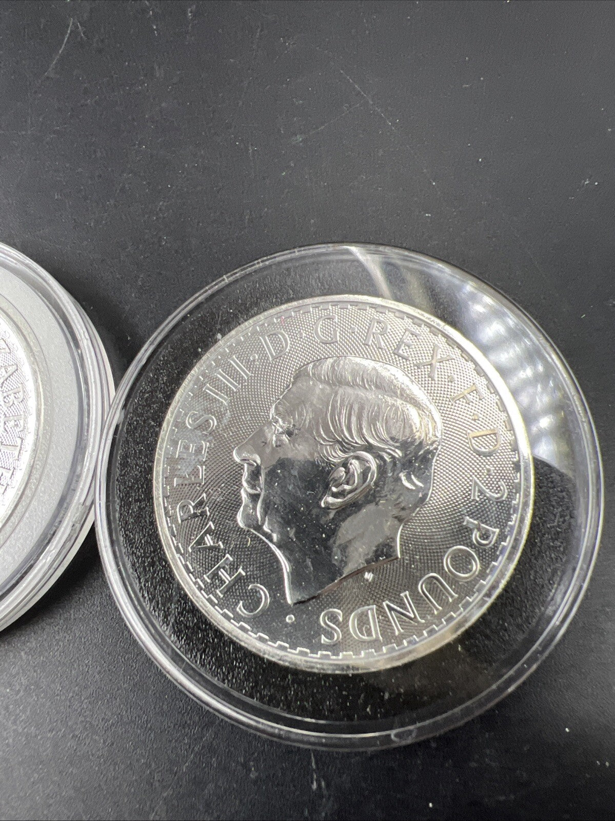 2 Coin Set King Charles Queen Elizabeth 2023 1 Oz Silver Britannia Coins CH UNC