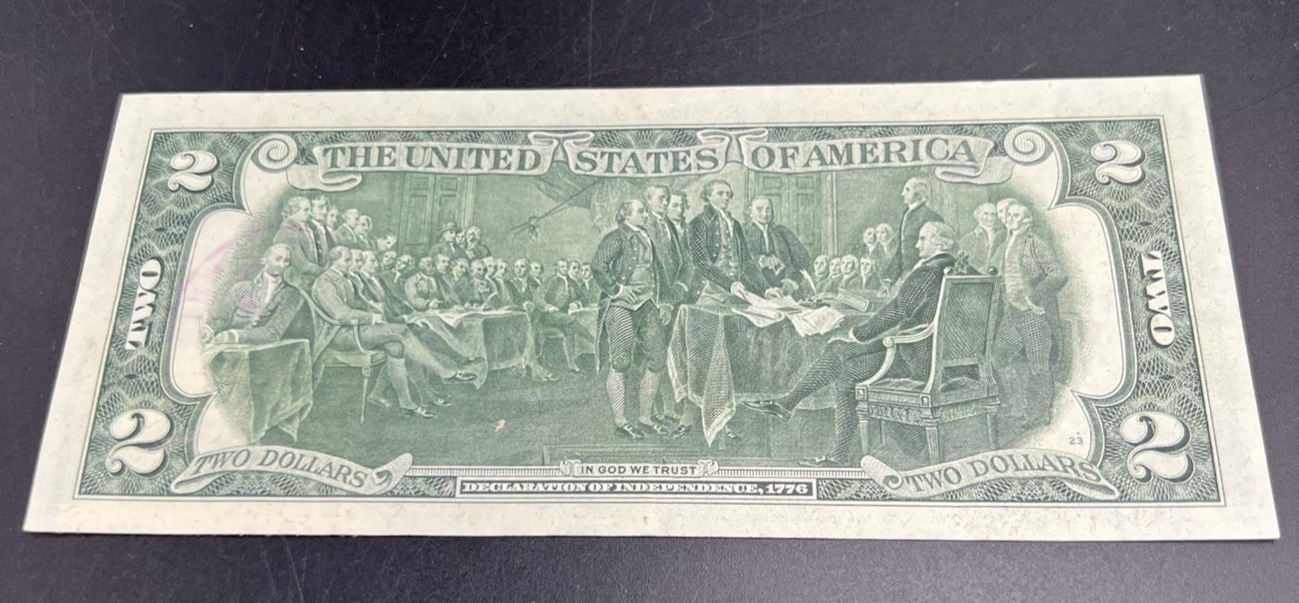 1976 Bicentennial FRN Two Dollar Federal Reserve Note Brooklyn New York VF Circ