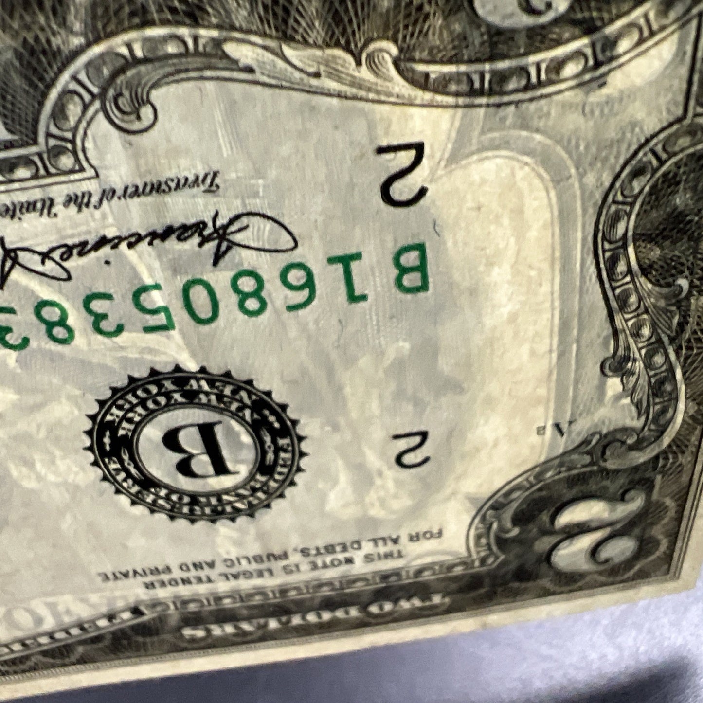 1976 Bicentennial FRN Two Dollar Federal Reserve Note Brooklyn New York VF Circ