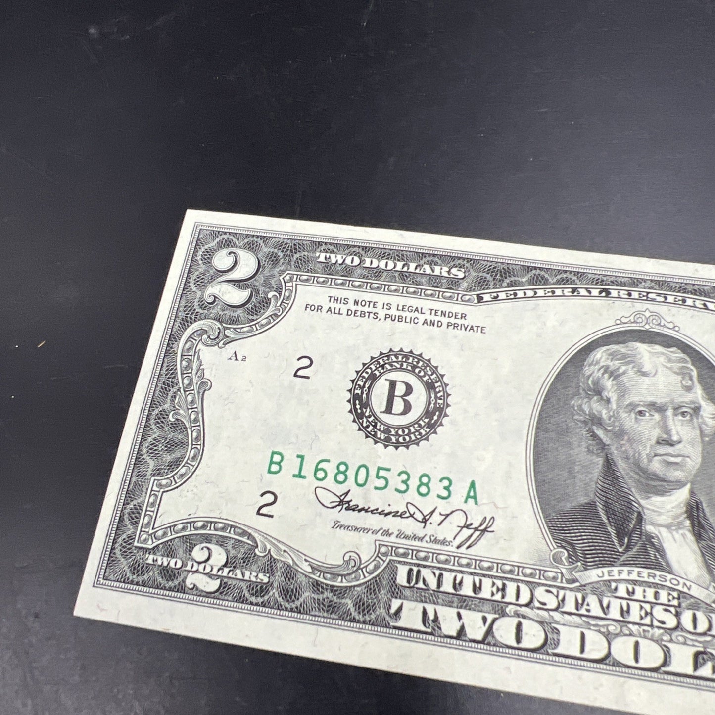 1976 Bicentennial FRN Two Dollar Federal Reserve Note Brooklyn New York VF Circ