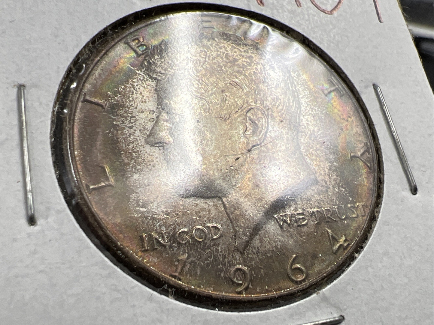 1964 P 50c Kennedy Silver Half Dollar Coin End of Roll Toner UNC
