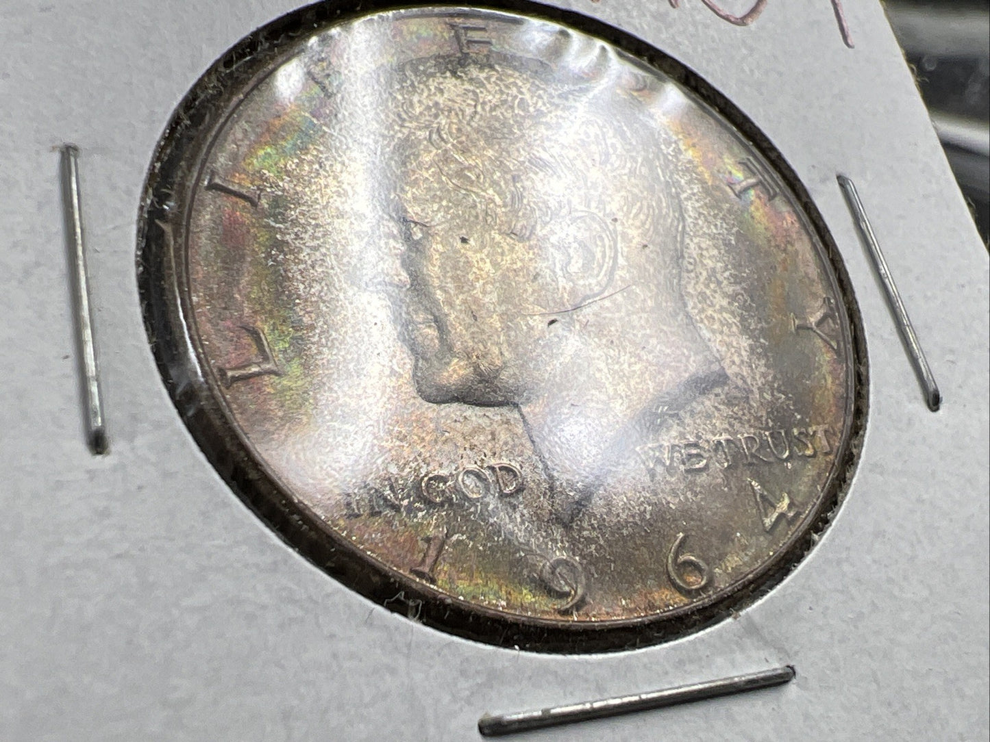 1964 P 50c Kennedy Silver Half Dollar Coin End of Roll Toner UNC