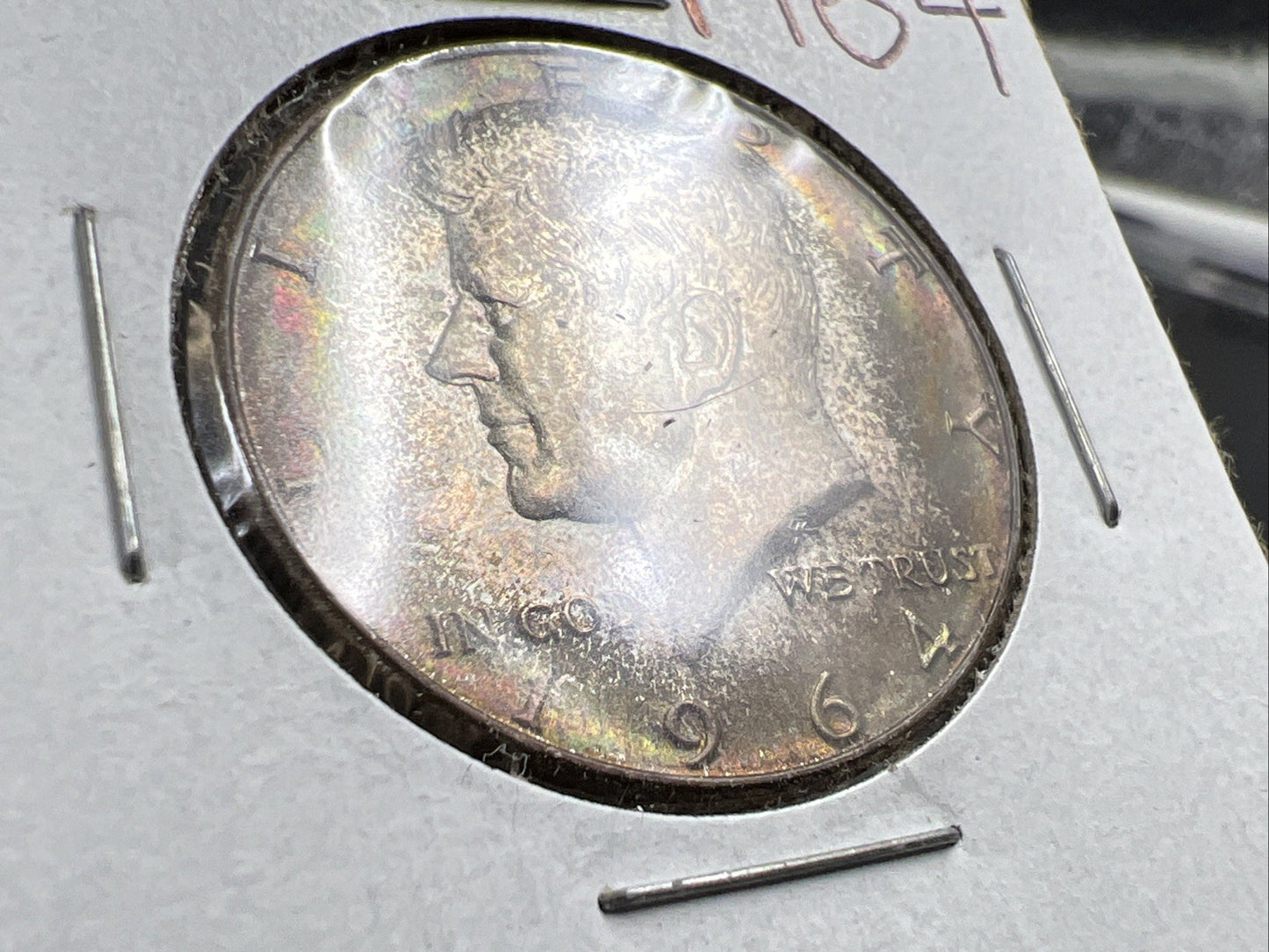 1964 P 50c Kennedy Silver Half Dollar Coin End of Roll Toner UNC