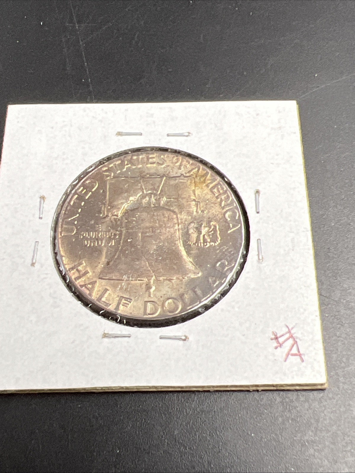 1955 P Franklin Half Dollar Silver Coin BU UNC Neat Toning Toner #0