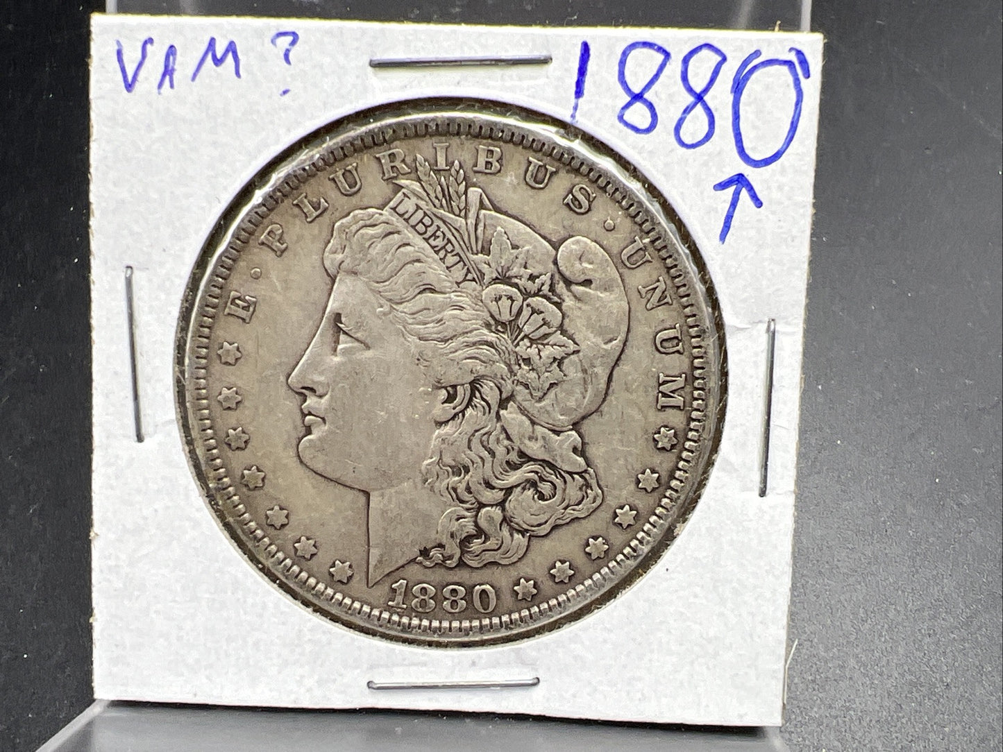 1880 $1 Morgan Silver Dollar Coin VAM 3 Doubled 80 EF XF Extra Fine Circ