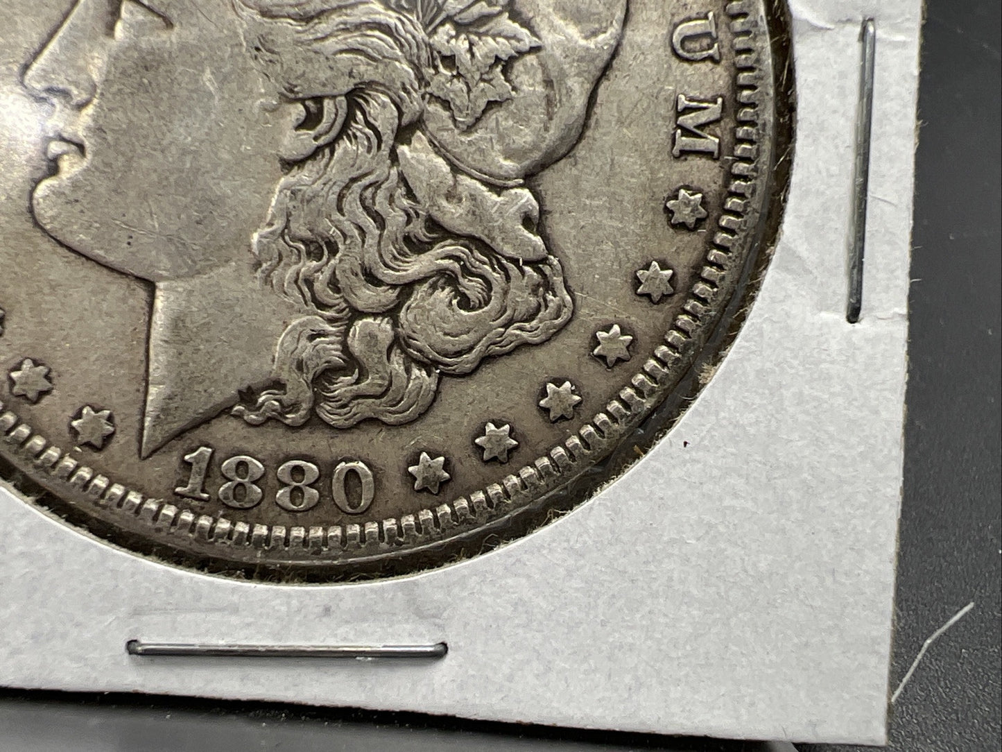 1880 $1 Morgan Silver Dollar Coin VAM 3 Doubled 80 EF XF Extra Fine Circ