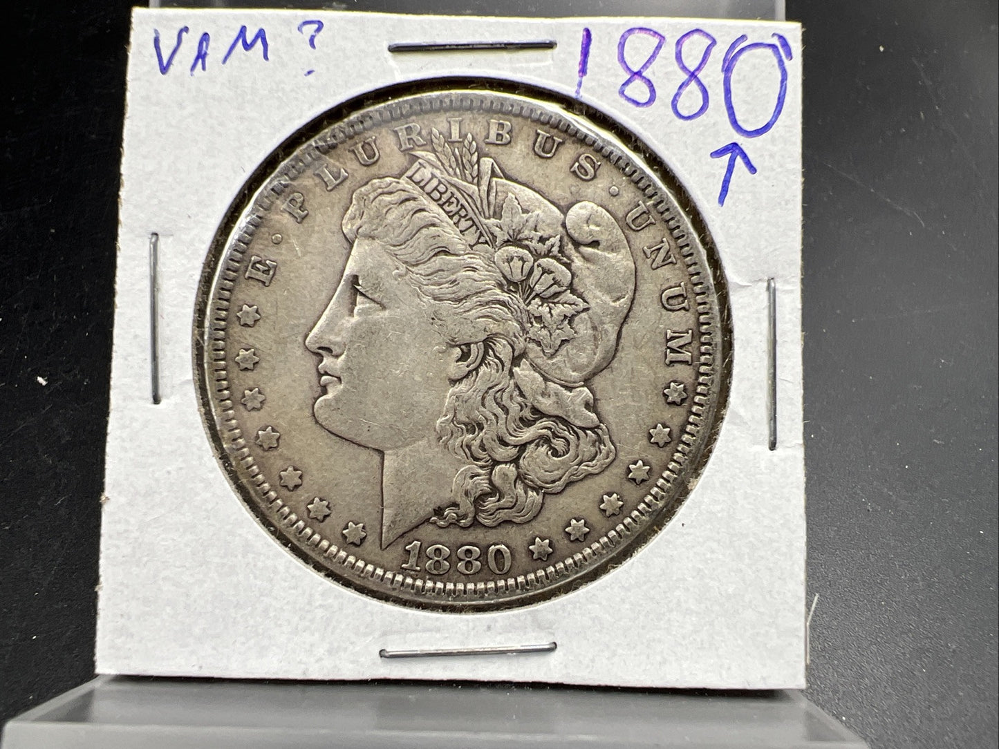 1880 $1 Morgan Silver Dollar Coin VAM 3 Doubled 80 EF XF Extra Fine Circ