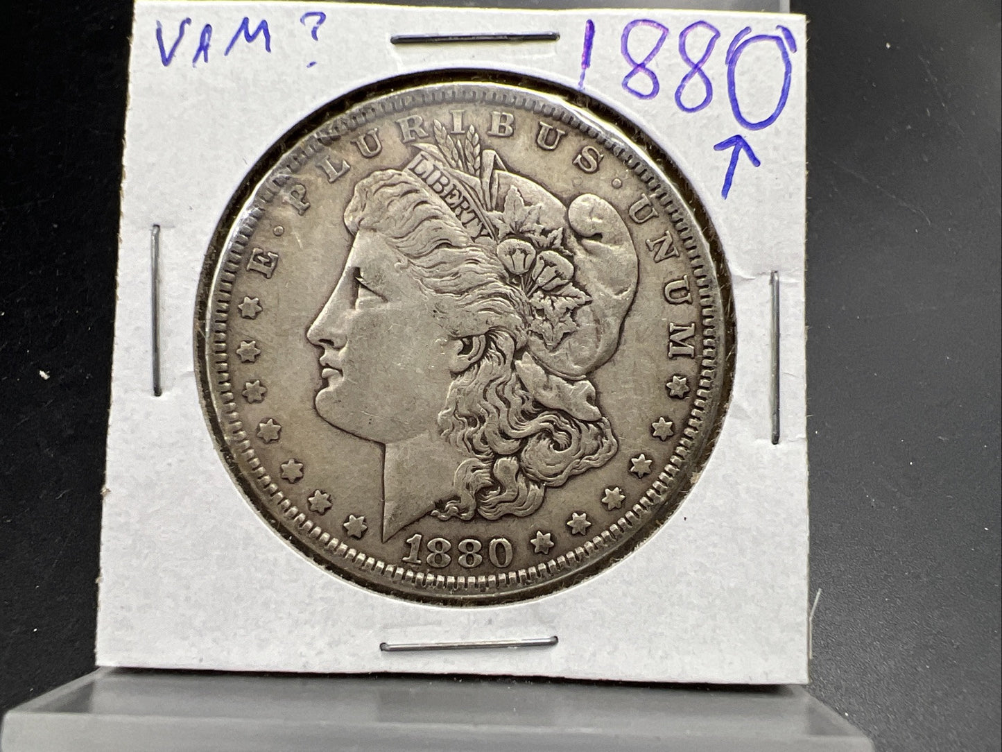 1880 $1 Morgan Silver Dollar Coin VAM 3 Doubled 80 EF XF Extra Fine Circ