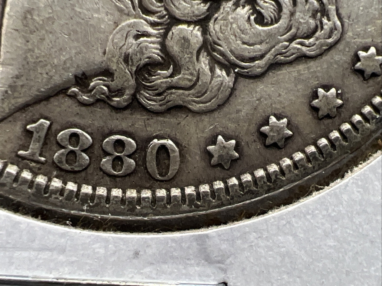 1880 $1 Morgan Silver Dollar Coin VAM 3 Doubled 80 EF XF Extra Fine Circ