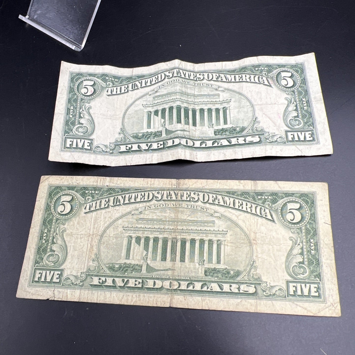 $5 Bill collector's set 1963 USN United States Note & 1974 FRN Circulated #715