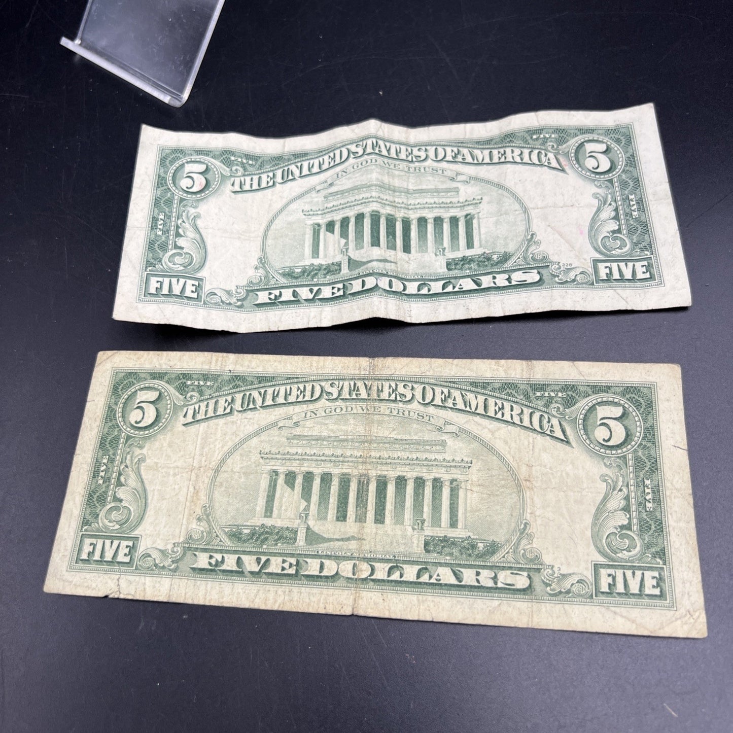 $5 Bill collector's set 1963 USN United States Note & 1974 FRN Circulated #715