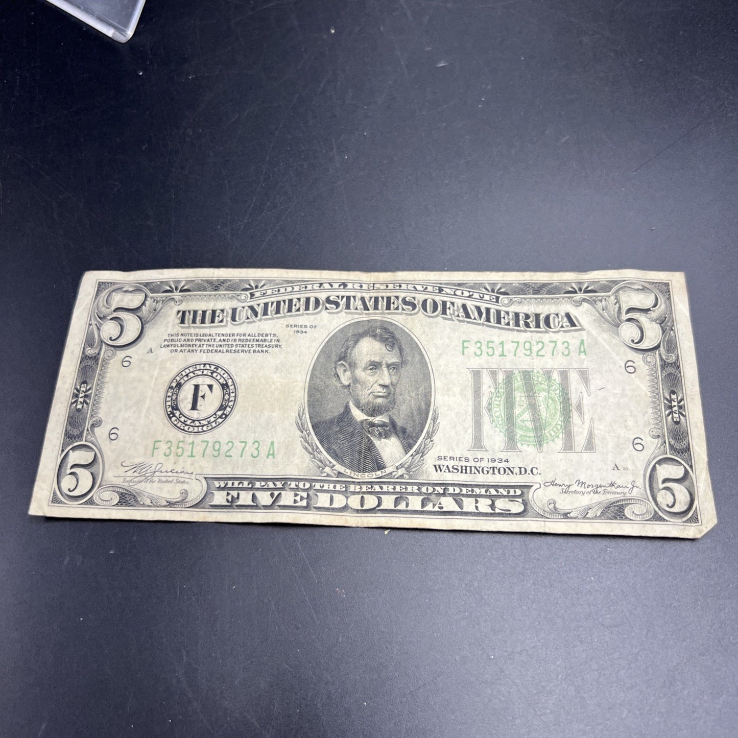Mule Note 1934 $5 FRN Federal Reserve Note Very Circulated Atlanta District #273
