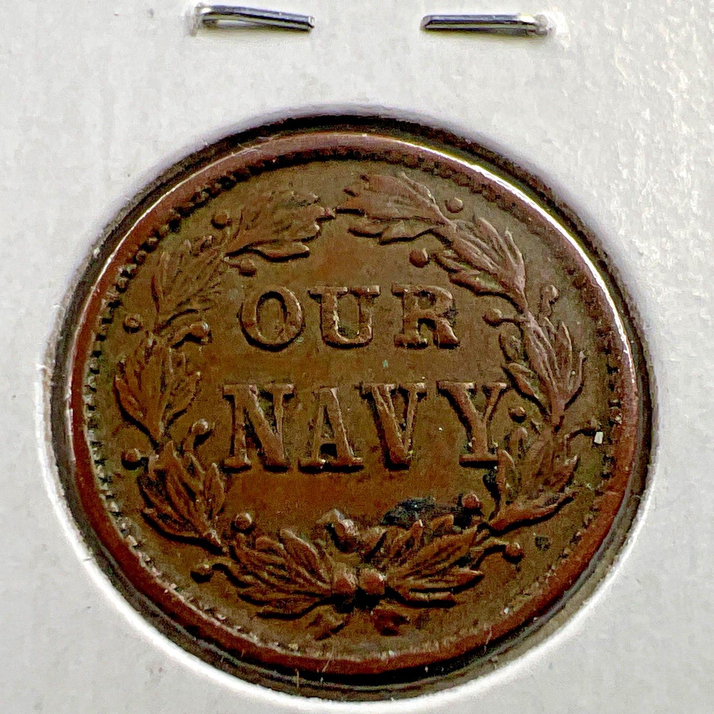 1864 Civil War Token Our Navy - Monitor - Choice VF Very Fine