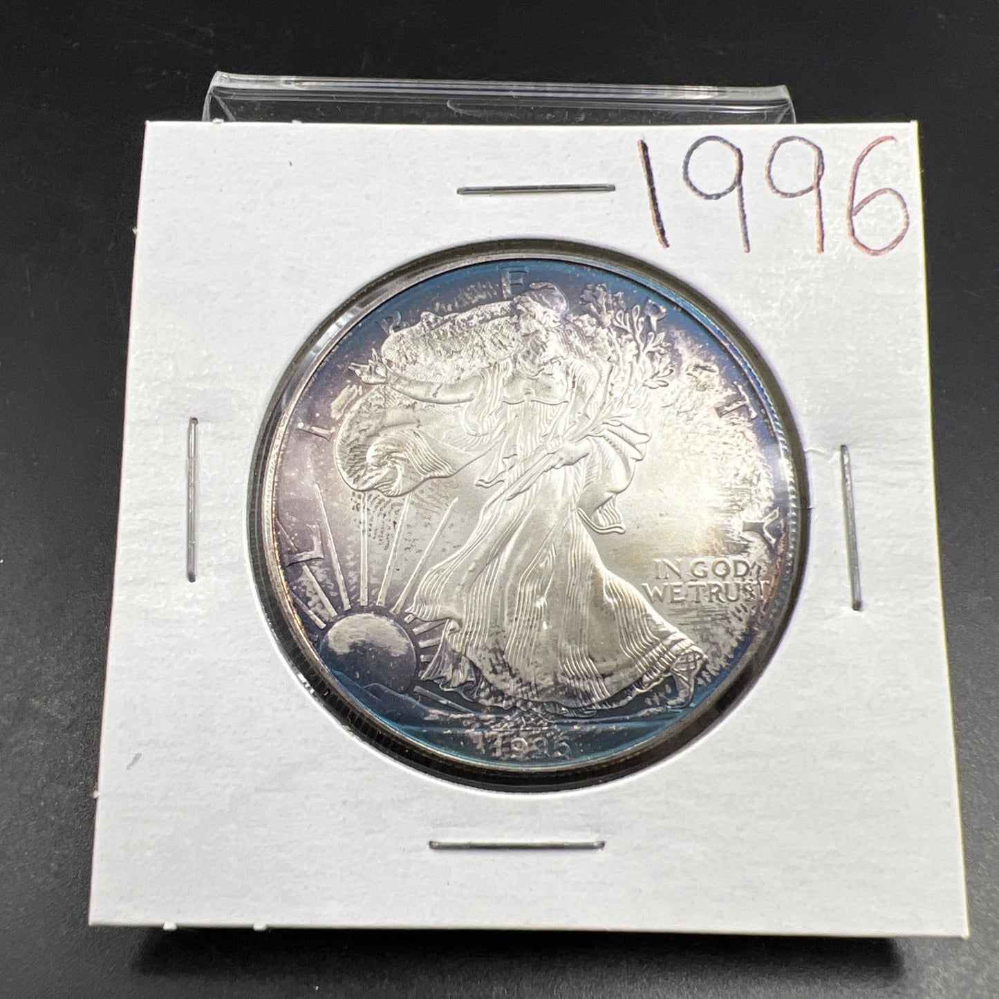 1996 1 OZ American Silver Eagle GEM BU Uncirculated .999 Nice Toning Toner ASE
