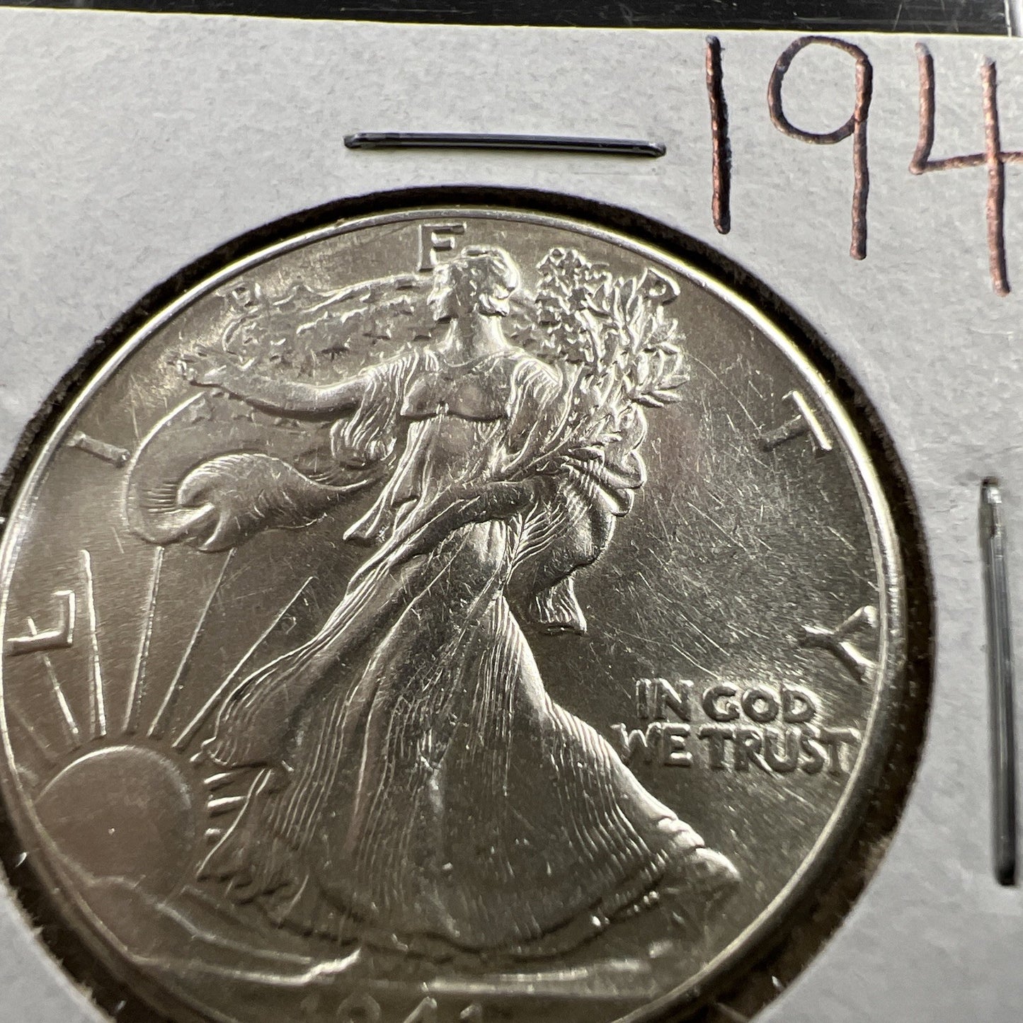 1941 P 50c Walking Liberty Silver Half Dollar UNC Details