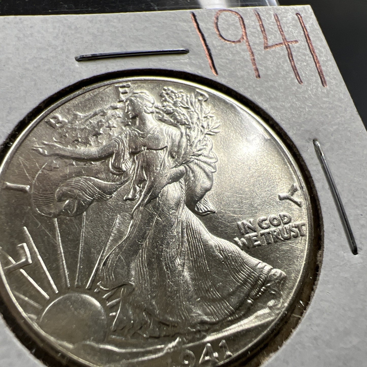 1941 P 50c Walking Liberty Silver Half Dollar UNC Details
