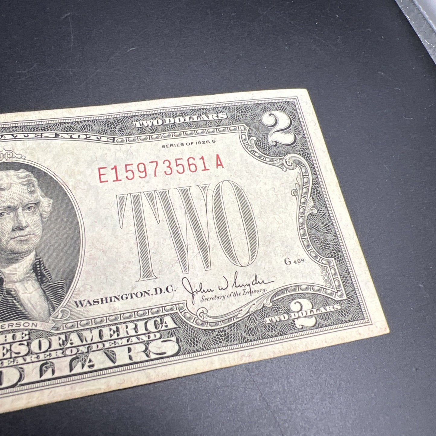 1928 G $2 Two Dollar Legal Tender Red Seal Notes VF Very Fine Circulated # 561