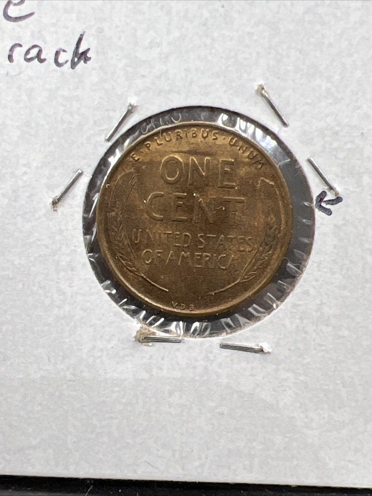 1909 P VDC 1c Lincoln Wheat Cent Penny Coin BU Unc RB Red Brown Laminated Error