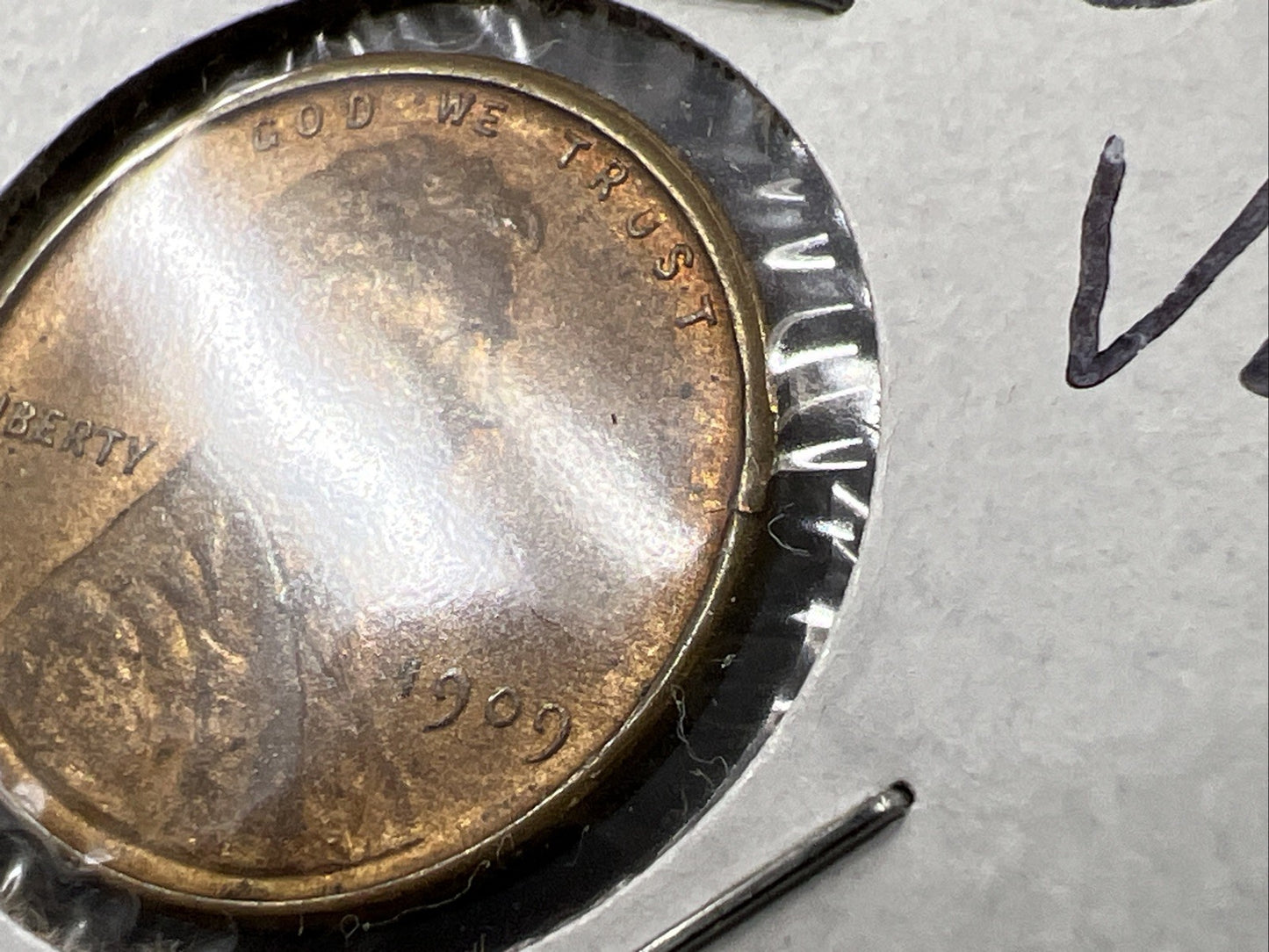 1909 P VDC 1c Lincoln Wheat Cent Penny Coin BU Unc RB Red Brown Laminated Error