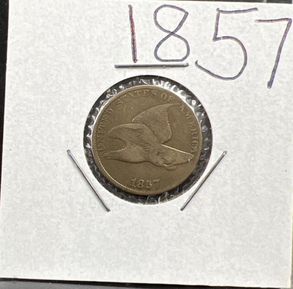 1857 Flying Eagle Cent Penny Coin Choice VG Very Good Circ SKU#A