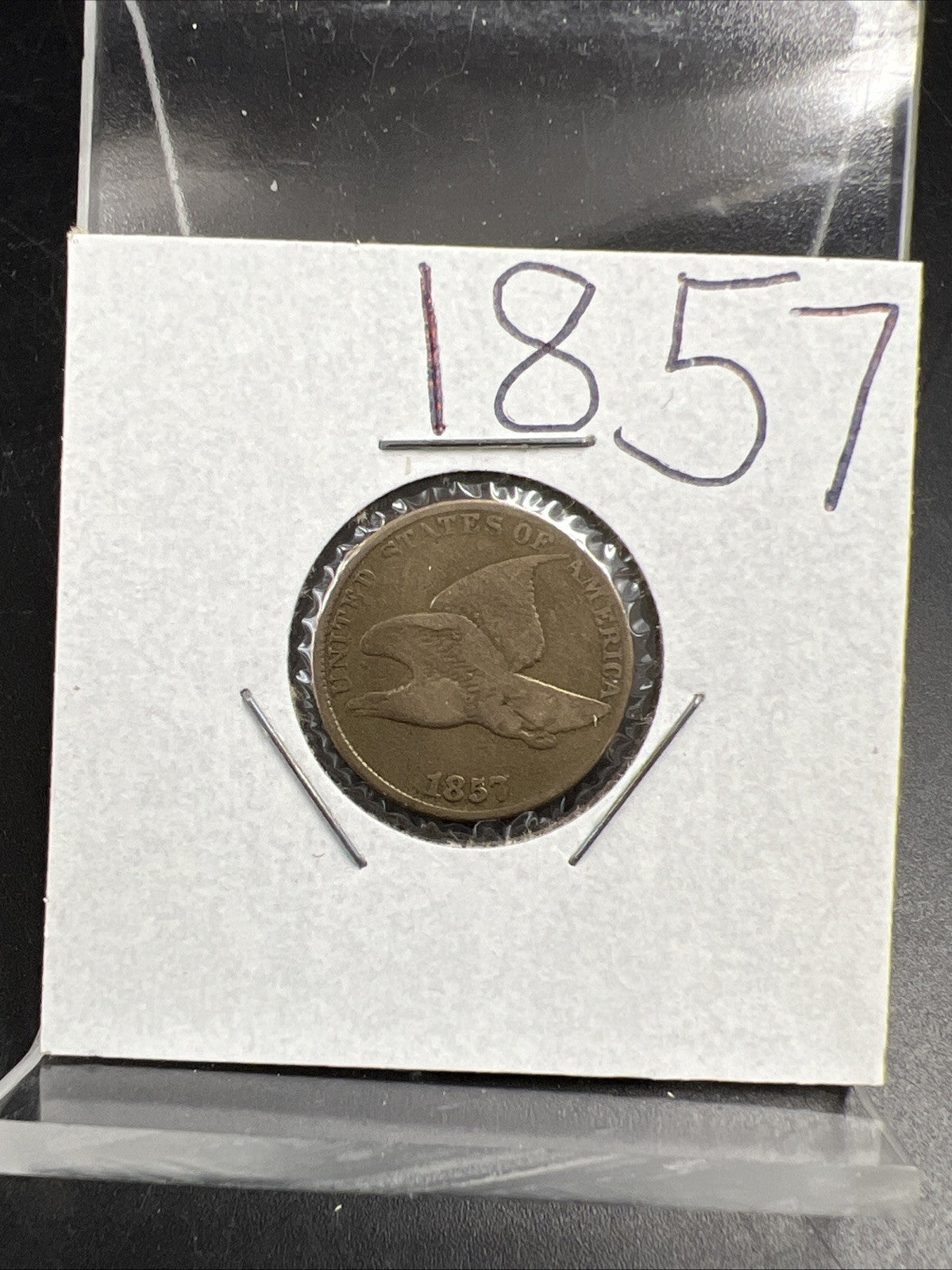 1857 Flying Eagle Cent Penny Coin Choice VG Very Good Circ SKU#A
