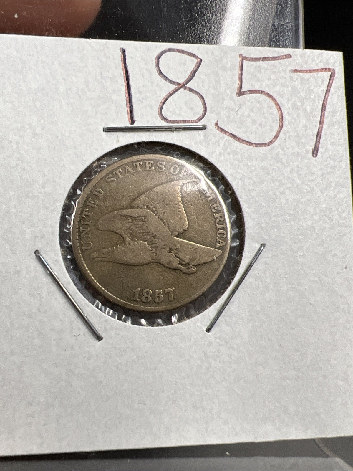 1857 Flying Eagle Cent Penny Coin Choice VG Very Good Circ SKU#A