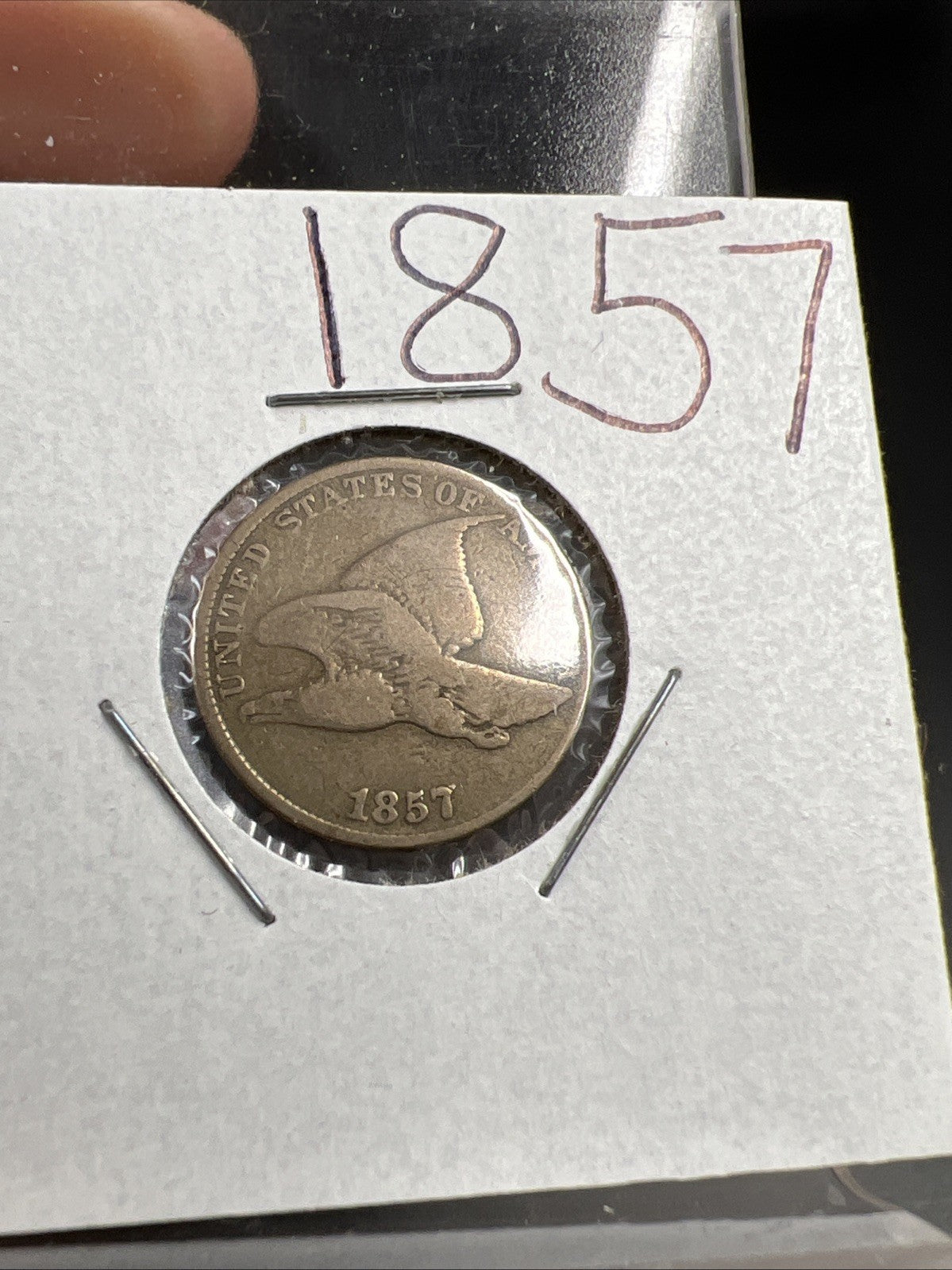 1857 Flying Eagle Cent Penny Coin Choice VG Very Good Circ SKU#A