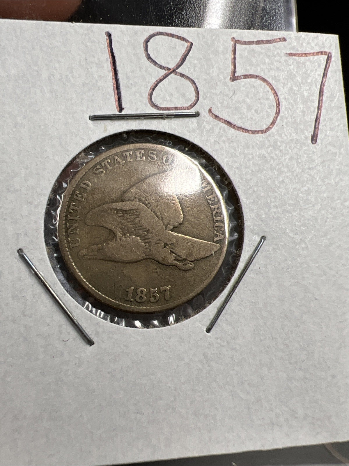 1857 Flying Eagle Cent Penny Coin Choice VG Very Good Circ SKU#A