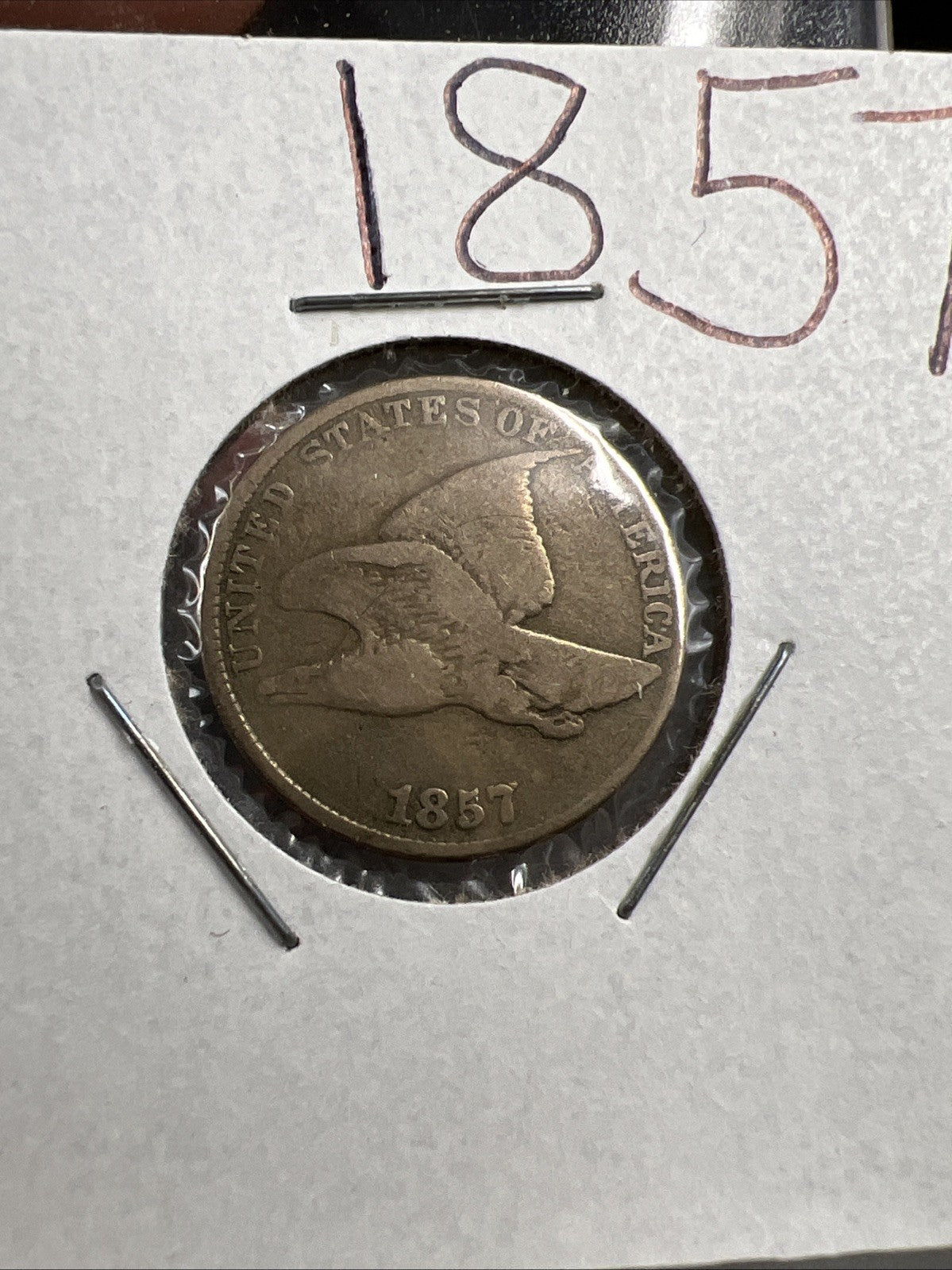 1857 Flying Eagle Cent Penny Coin Choice VG Very Good Circ SKU#A