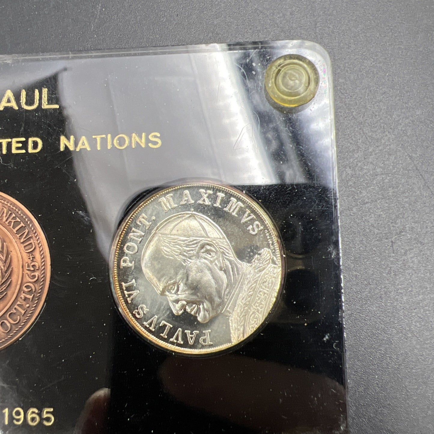 1965 Pope Paul Visit to the United Nations 3 Medal Set in Capital Plastics Case