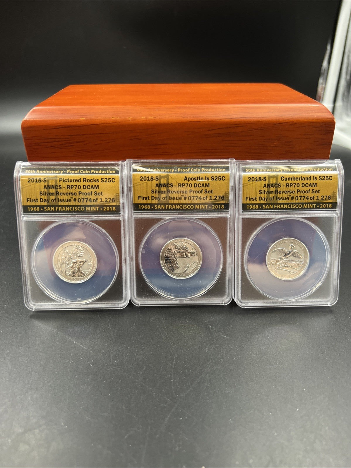 10 Coin 2018 S Silver Reverse US Proof Set PF70 RP70 ANACS Certified w/ Box