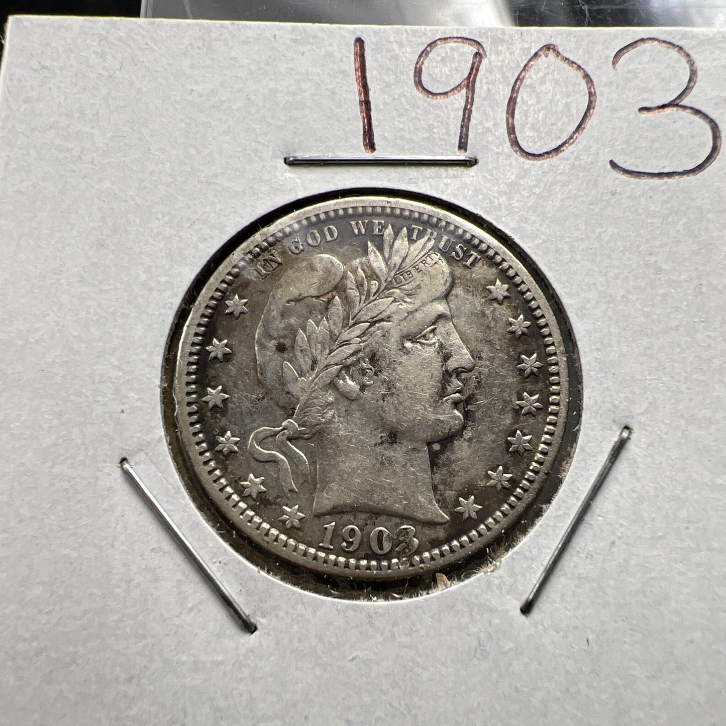1903 P Barber Silver Quarter Coin Choice VF Very Fine Circ