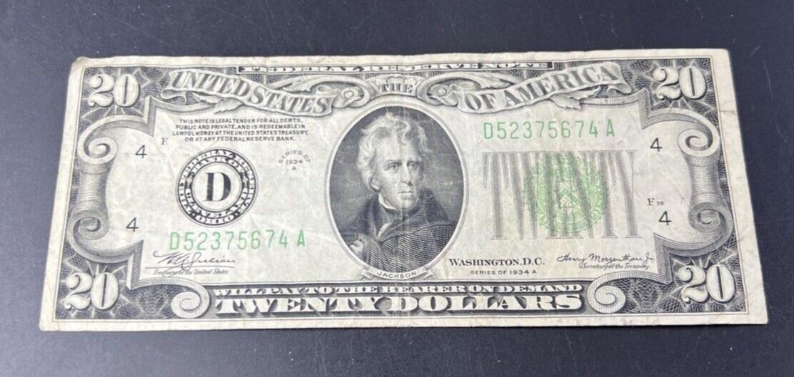 1934 A $20 Cleveland District FRN Federal Reserve Note Fine Circulated