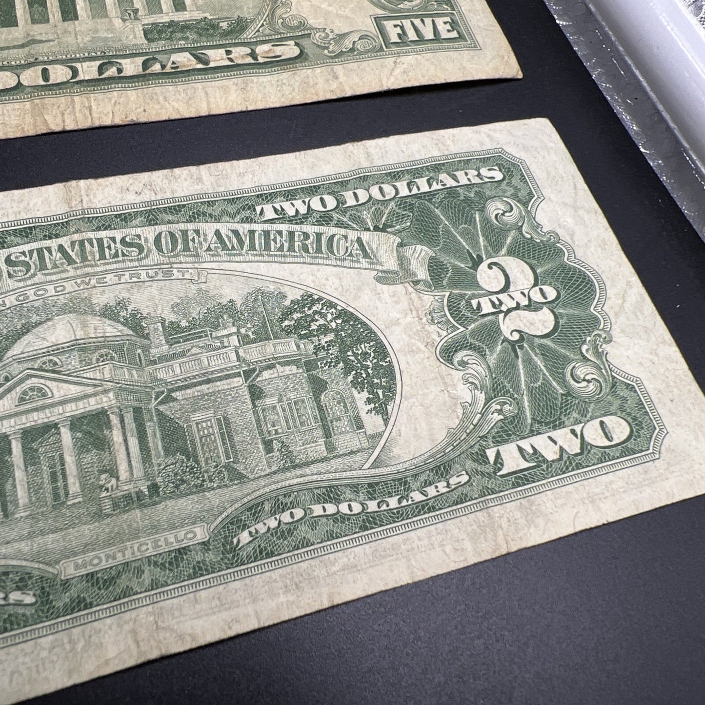 2 Note United States Legal Tender Red Seal Set 1963 $2 & $5 Bills Very Circ #558