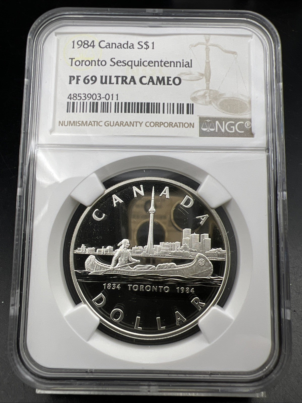 1984 Canada Toronto Sesquicentennial Silver Dollar Coin PF69 UCAM NGC Proof