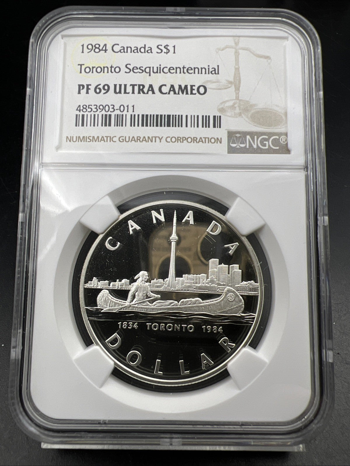 1984 Canada Toronto Sesquicentennial Silver Dollar Coin PF69 UCAM NGC Proof