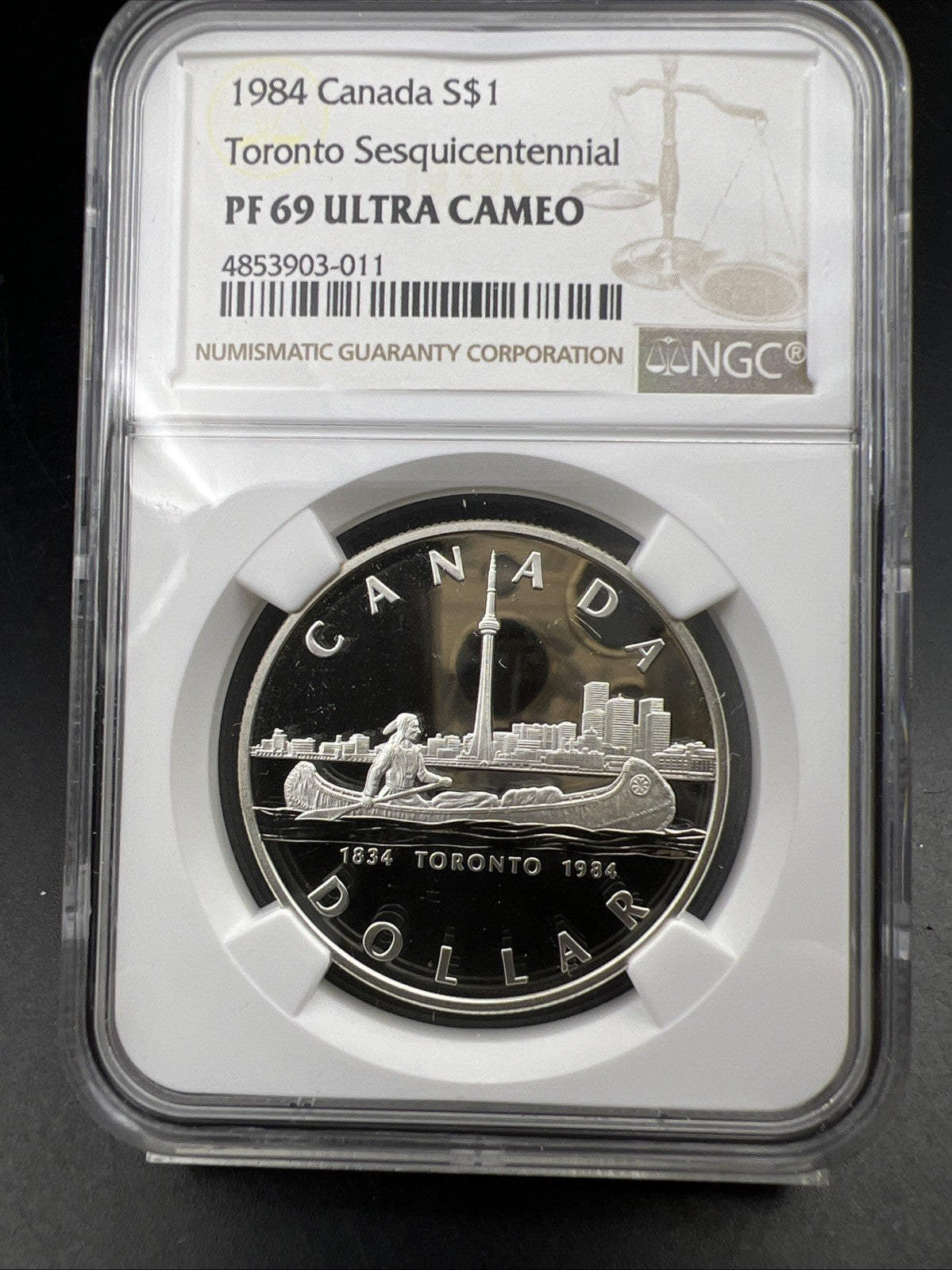 1984 Canada Toronto Sesquicentennial Silver Dollar Coin PF69 UCAM NGC Proof