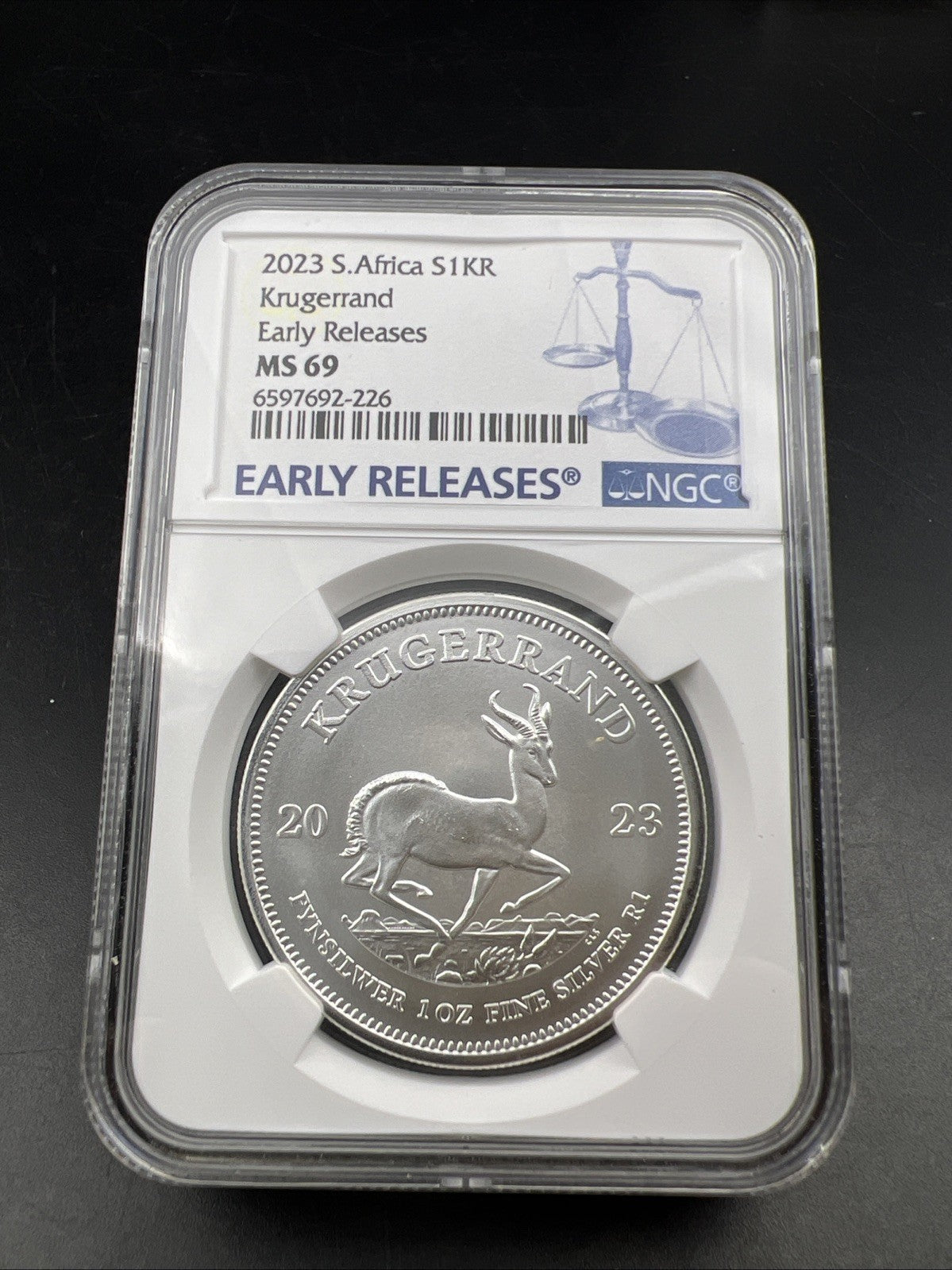 2023 1 oz Silver Krugerrand South Africa MS69 NGC Certified #226