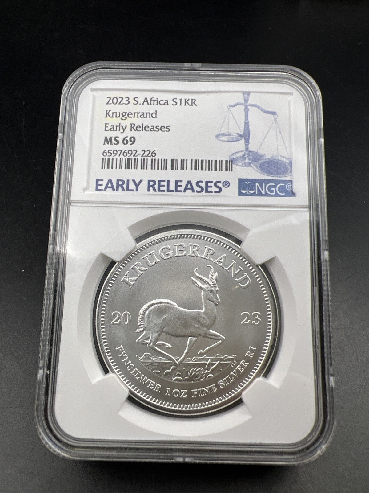 2023 1 oz Silver Krugerrand South Africa MS69 NGC Certified #226
