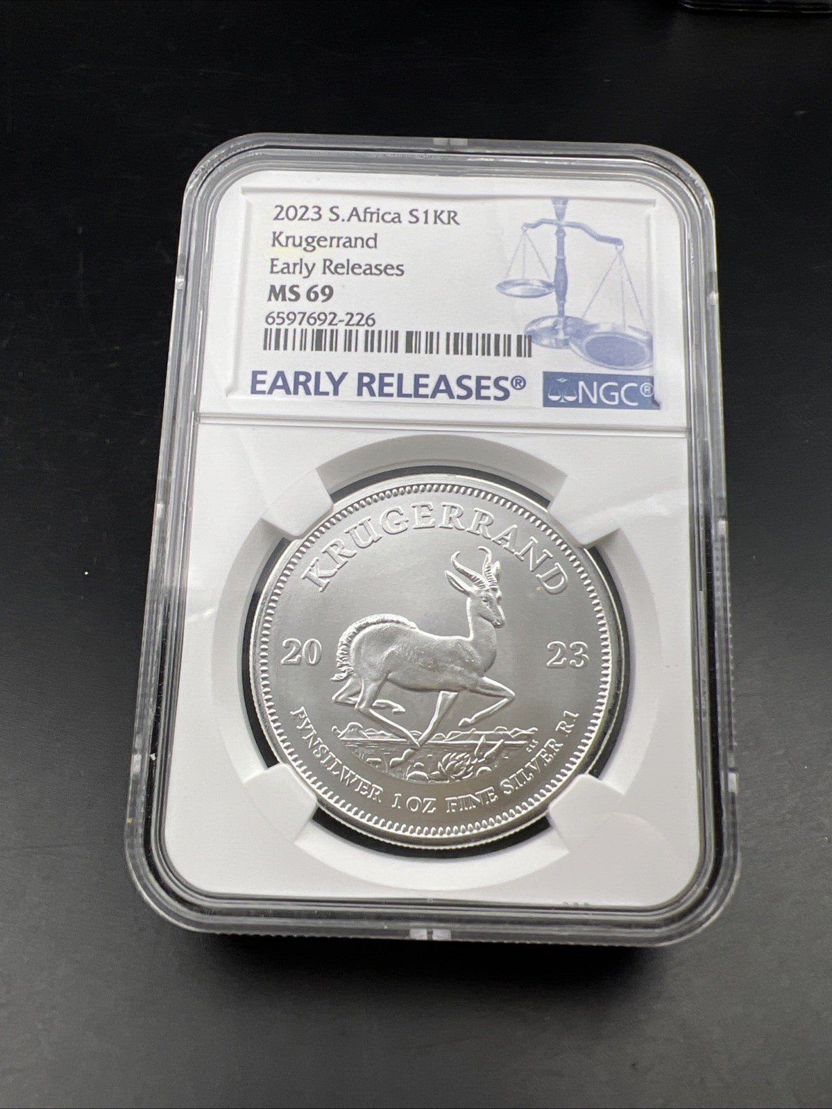 2023 1 oz Silver Krugerrand South Africa MS69 NGC Certified #226