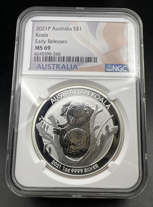 2021 Perth Mint 1 oz Silver Koala Coin NGC MS69 Gem UNC Certified #266