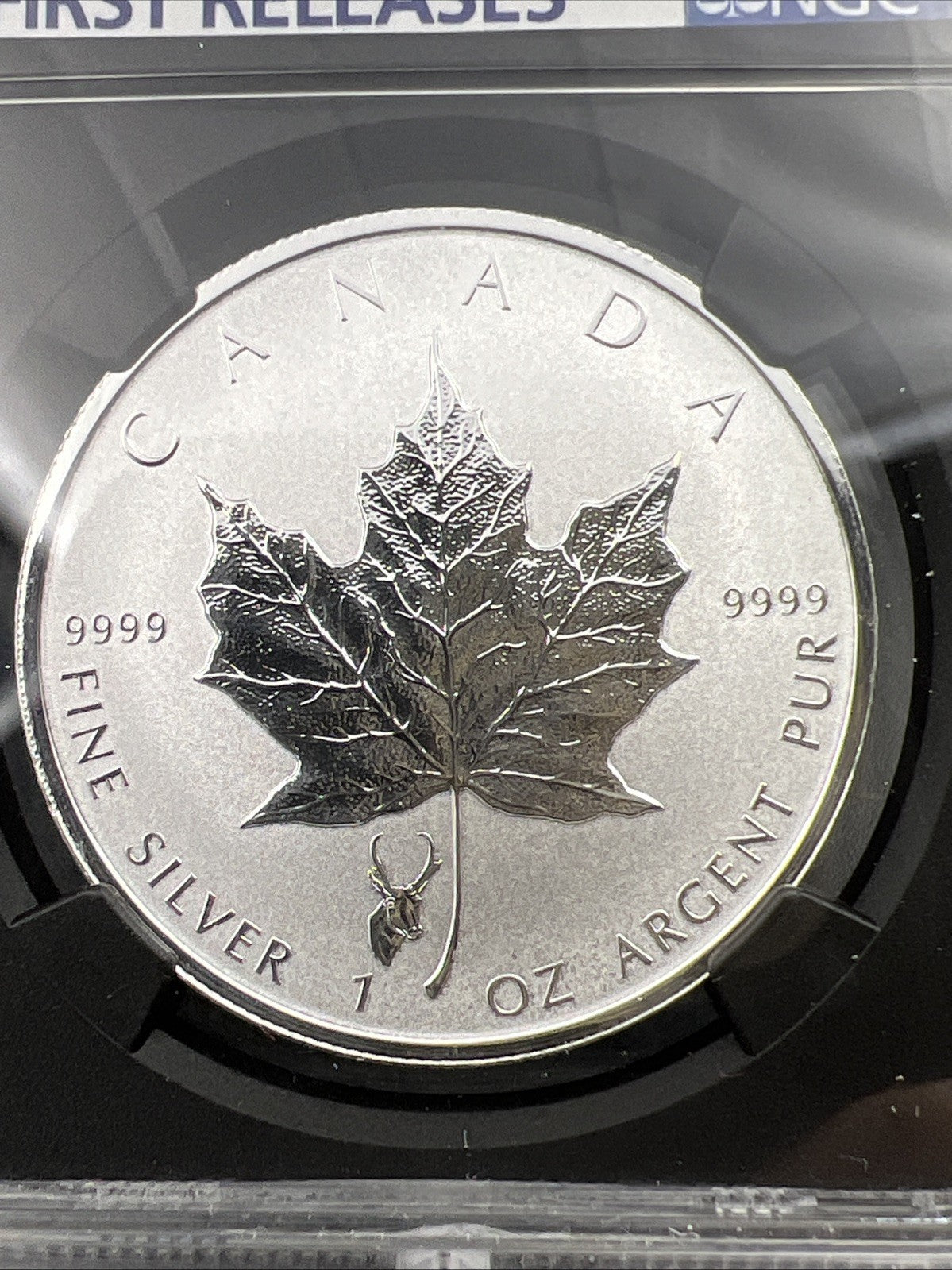 2018 Canada Maple Leaf $5 Coin Silver 1 oz NGC PF69 Reverse Proof Antelope Privy