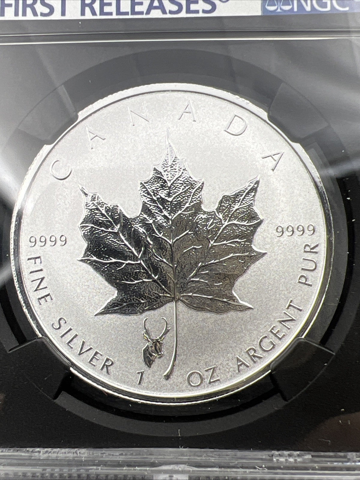 2018 Canada Maple Leaf $5 Coin Silver 1 oz NGC PF69 Reverse Proof Antelope Privy