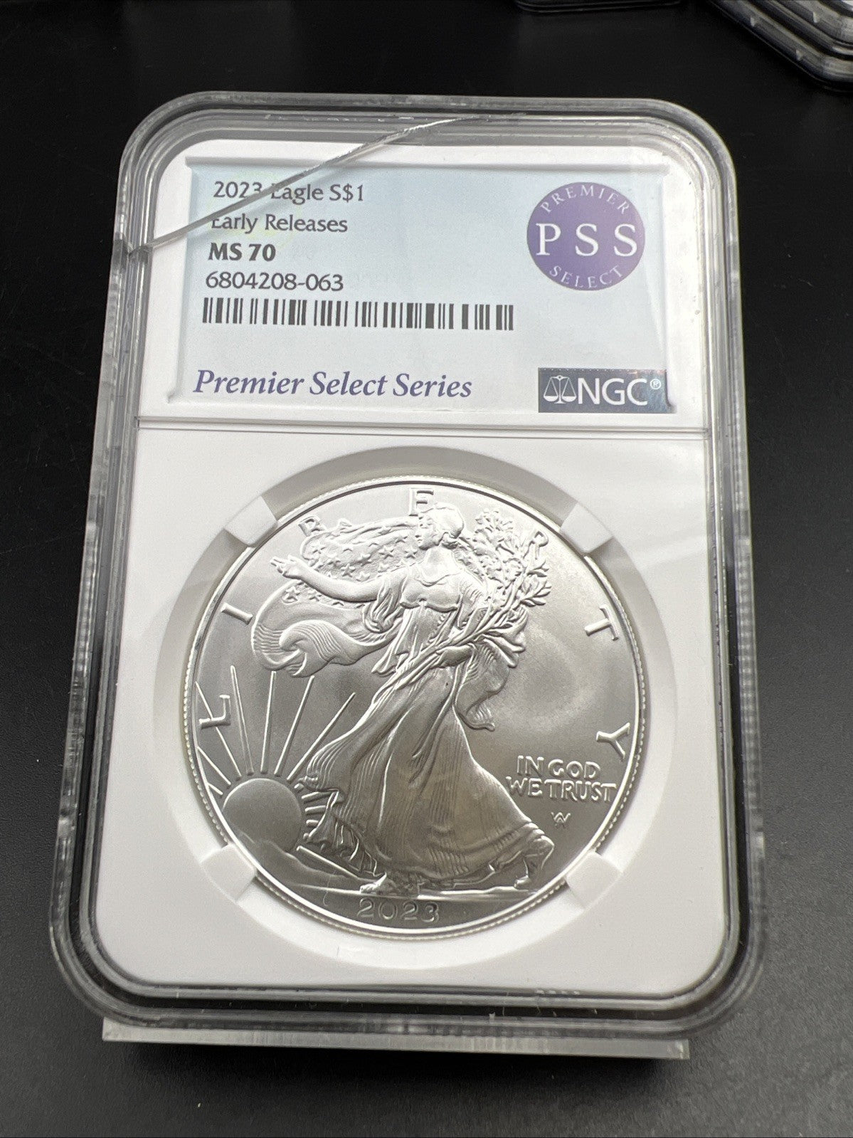 2023 1 oz ASE American Silver Eagle NGC MS70 Cracked Slab Premier Series Label
